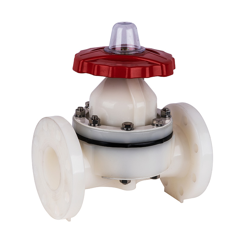 PVDF G41F-10F วาล์วไดอะแฟรมหน้าแปลน DN20-150 20A-150A มาตรฐาน JIS