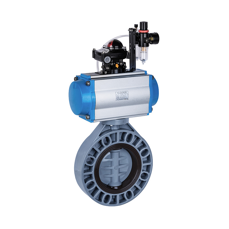 PVC-C D671X-10S ควบคุมวาล์วผีเสื้อ DN40-1000 40A-1000A มาตรฐาน JIS
