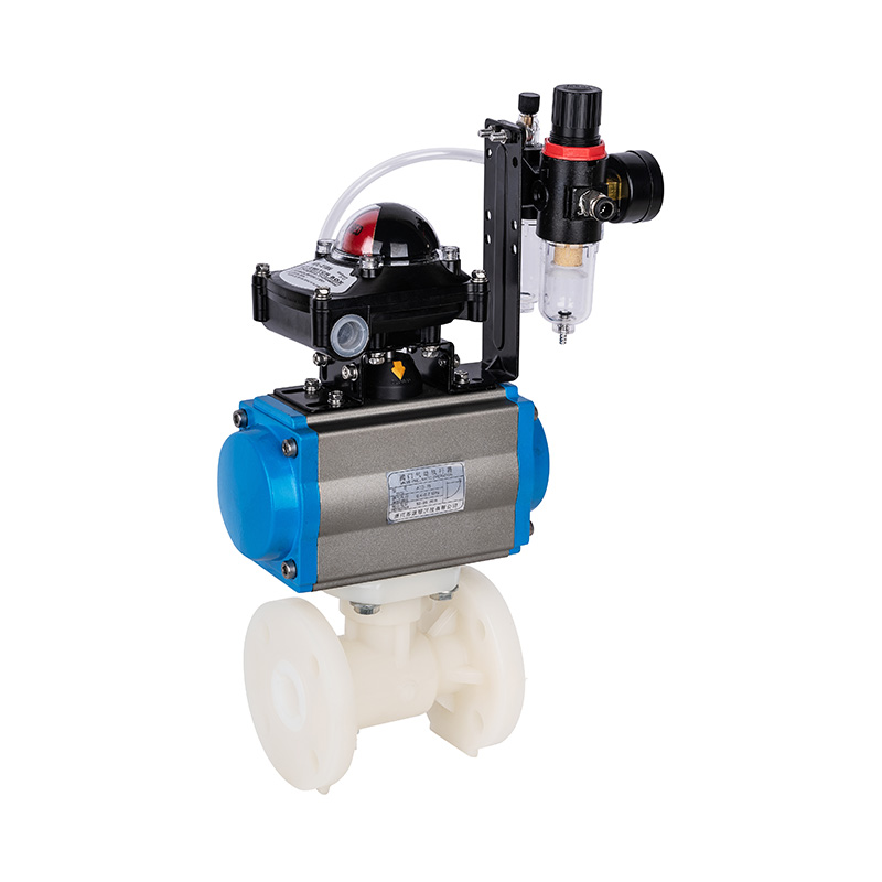 PVDF Q641F-10F วาล์วบอลวาล์วควบคุม DN20-300 20A-300A มาตรฐาน JIS