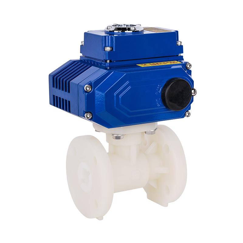 PVDF D941F-10F วาล์วบอลวาล์วไฟฟ้า DN15-300 GB มาตรฐาน